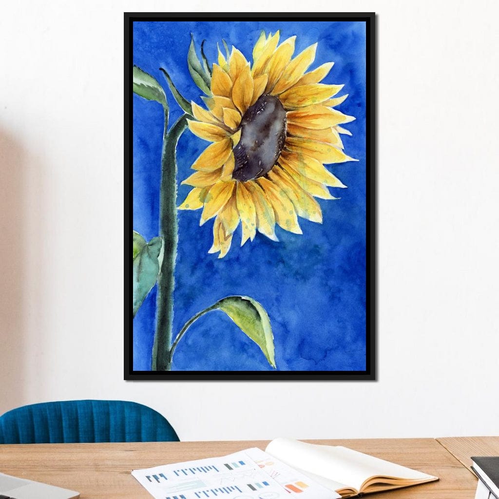 Watercolor Sunflower Canvas Wall Art