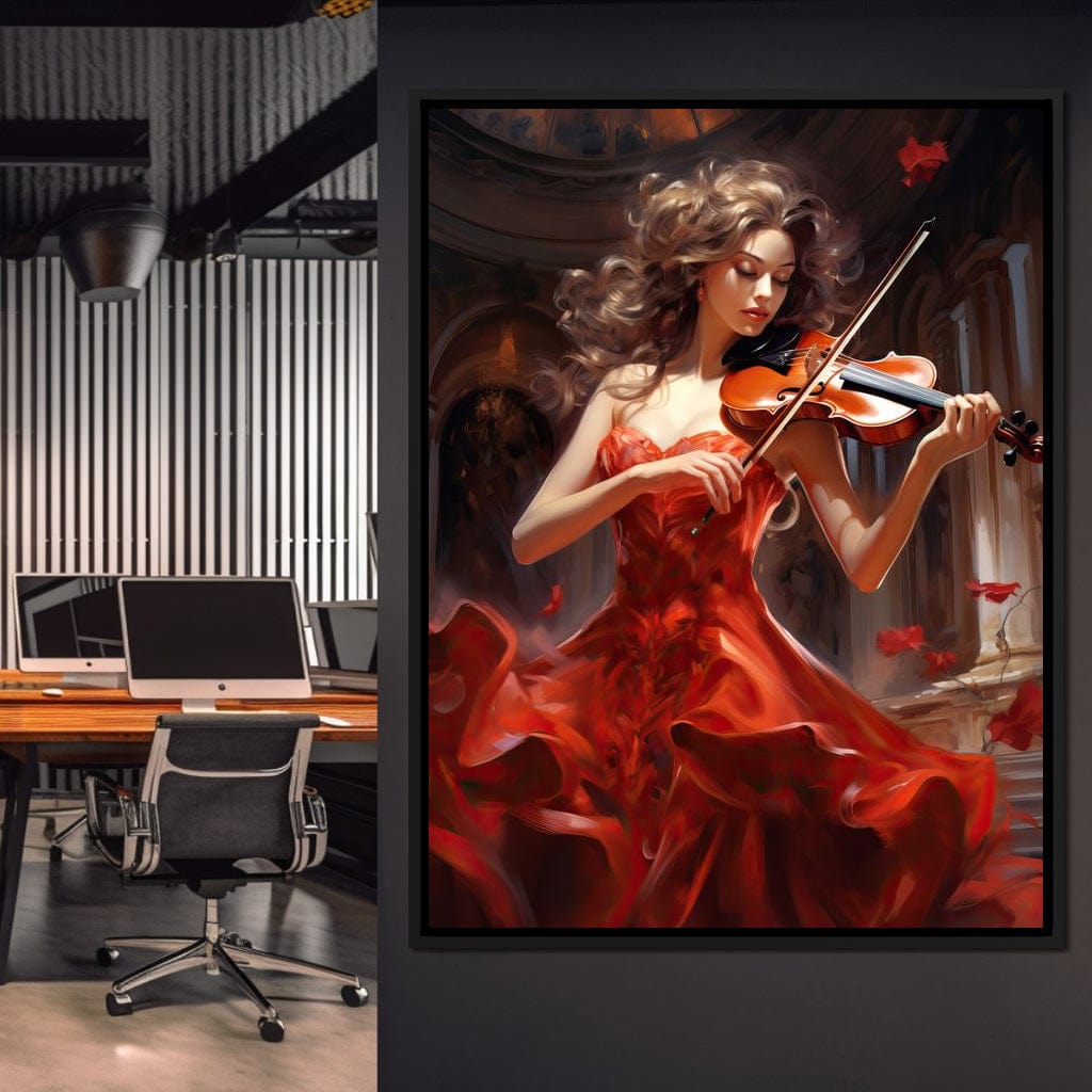 Elegance Strumming the Strings Canvas Wall Art