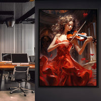Elegance Strumming the Strings Canvas Wall Art