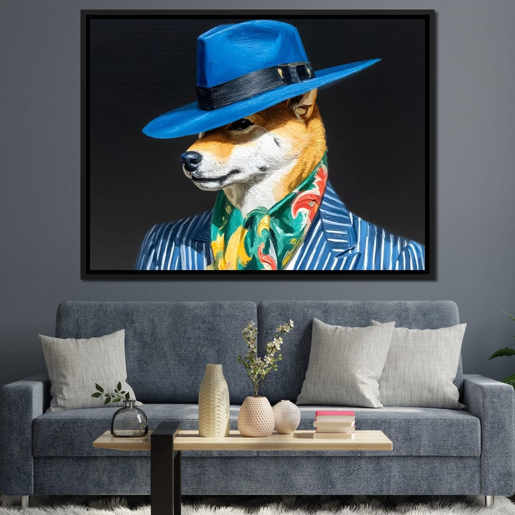 Canine Dapper Delight Canvas Wall Art