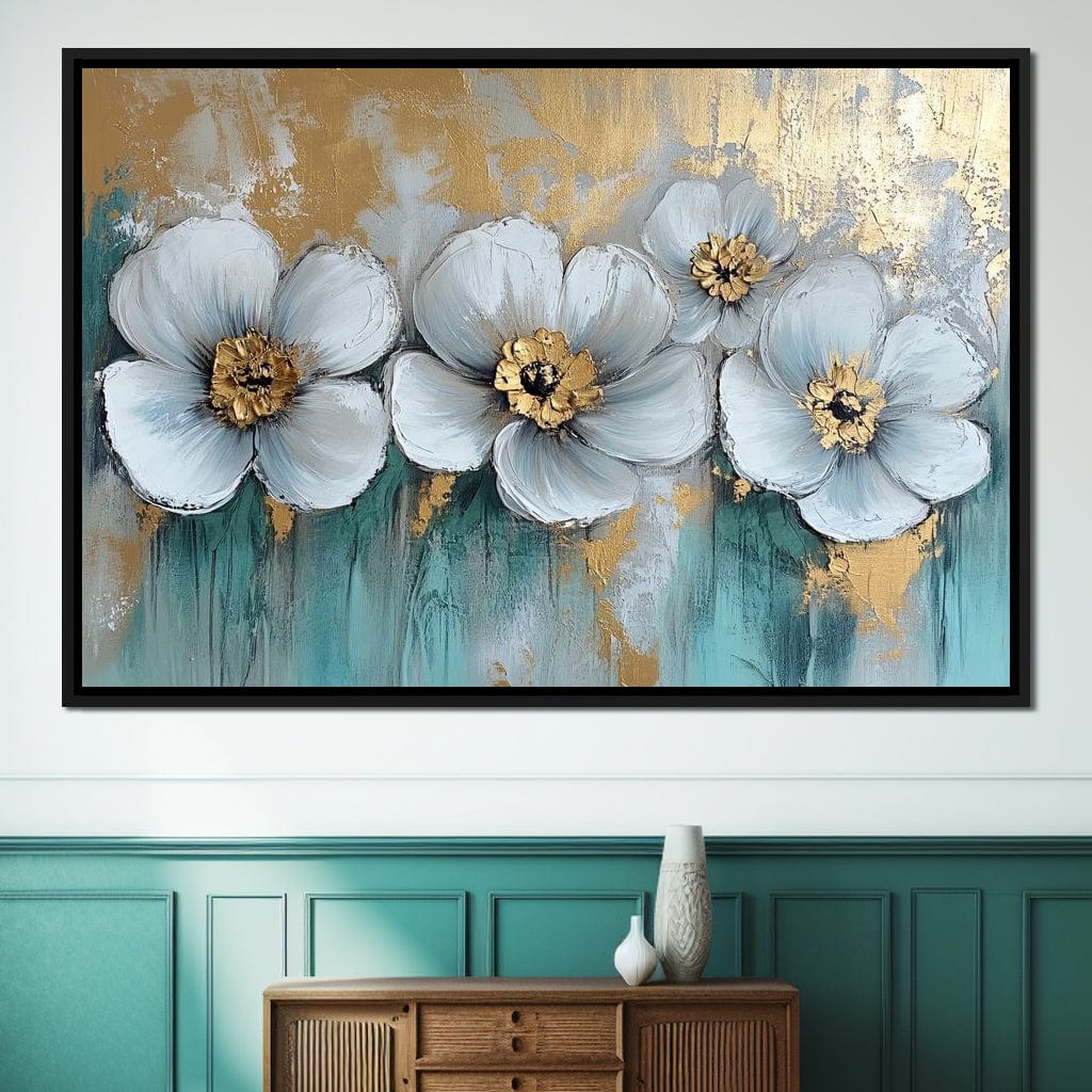 Golden Petals Dreamscape Blooms Canvas Wall Art