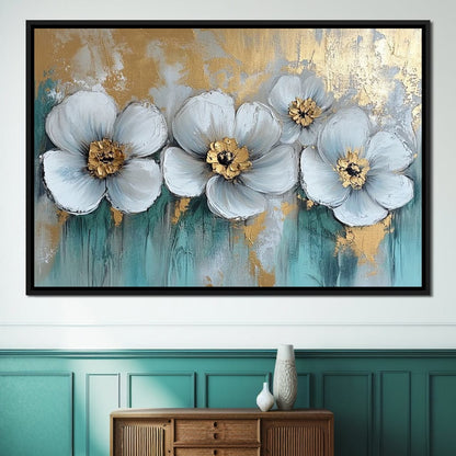 Golden Petals Dreamscape Blooms Canvas Wall Art