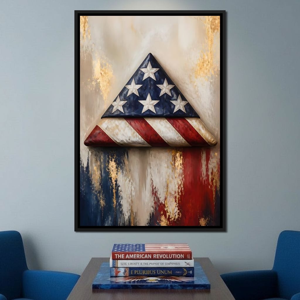 Folded Honor Beneath Gold Leaf Canvas Wall Art