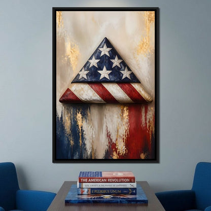 Folded Honor Beneath Gold Leaf Canvas Wall Art
