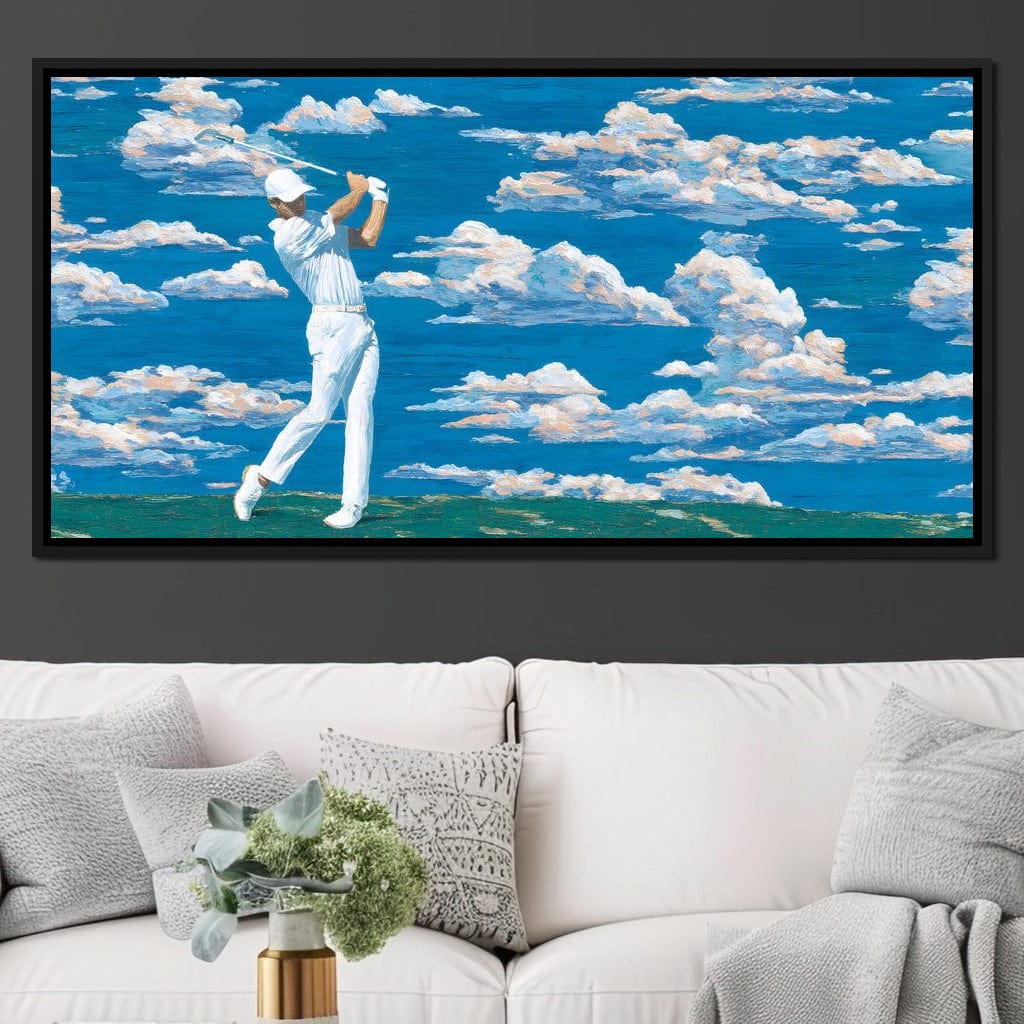 Swinging Through Dream Clouds Canvas Wall Art