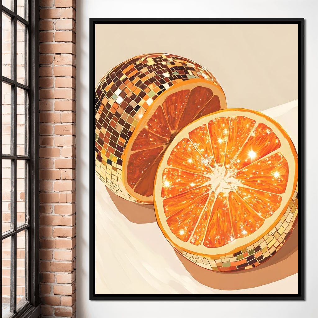 Sparkling Citrus Disco Slice Canvas Wall Art