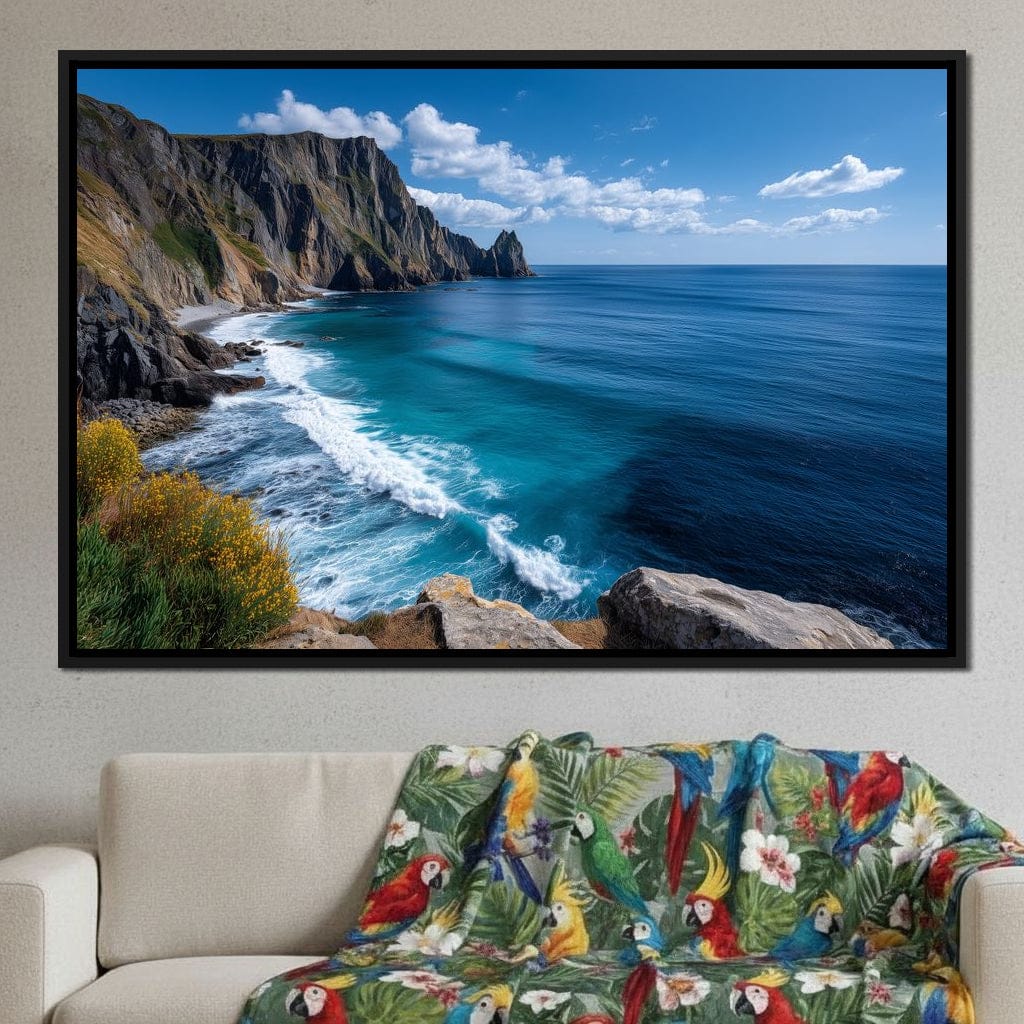 Wild Sea Cliffs Panorama Canvas Wall Art