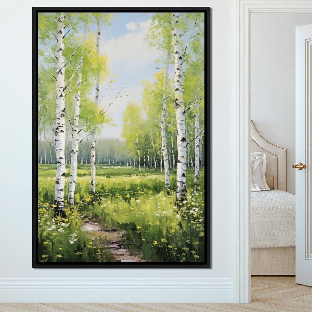 Birch Forest Springtime Canvas Wall Art