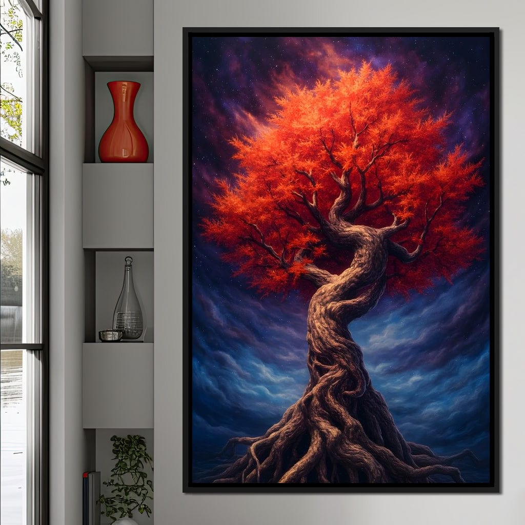 Fiery Crown of the Ancient Tree Canvas Wall Art