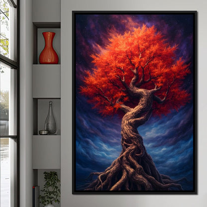 Fiery Crown of the Ancient Tree Canvas Wall Art