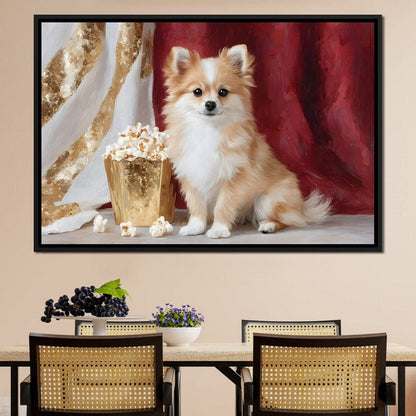 Pomeranian Popcorn Soiree Canvas Wall Art