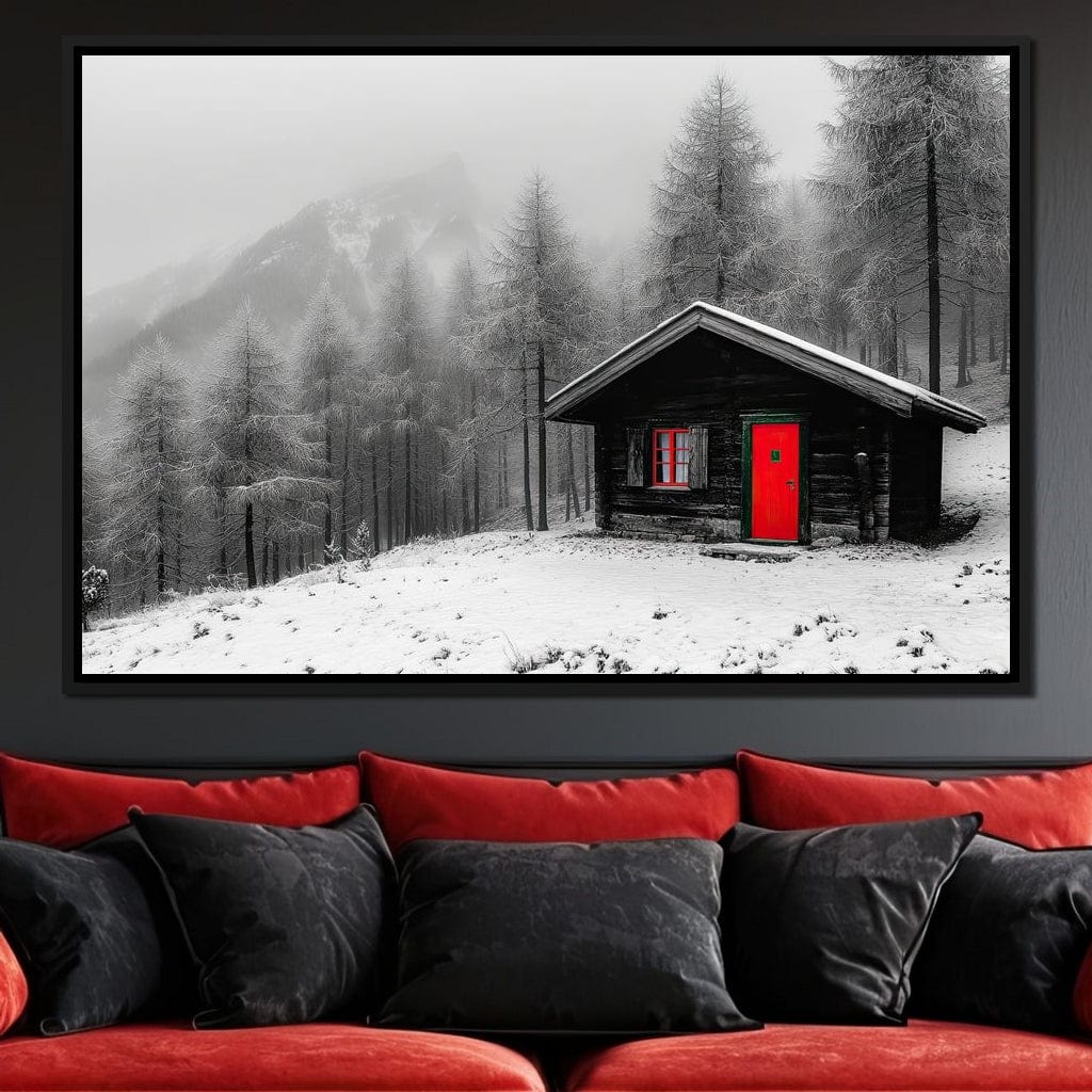 Cabin Solitude Winter Tale Canvas Wall Art
