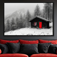 Cabin Solitude Winter Tale Canvas Wall Art