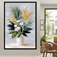 Golden Botanicals Still Life Canvas Wall Art