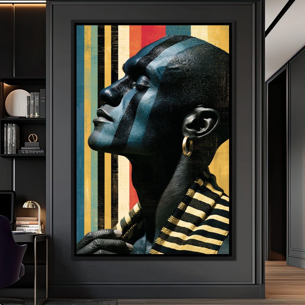 Pan Africa Colours Silhouette Canvas Wall Art