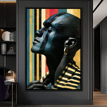 Pan Africa Colours Silhouette Canvas Wall Art