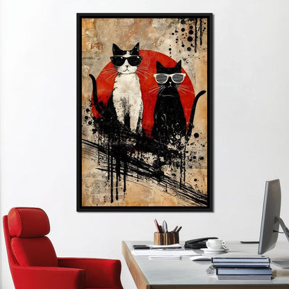 Streetwise Cats With Shades Canvas Wall Art