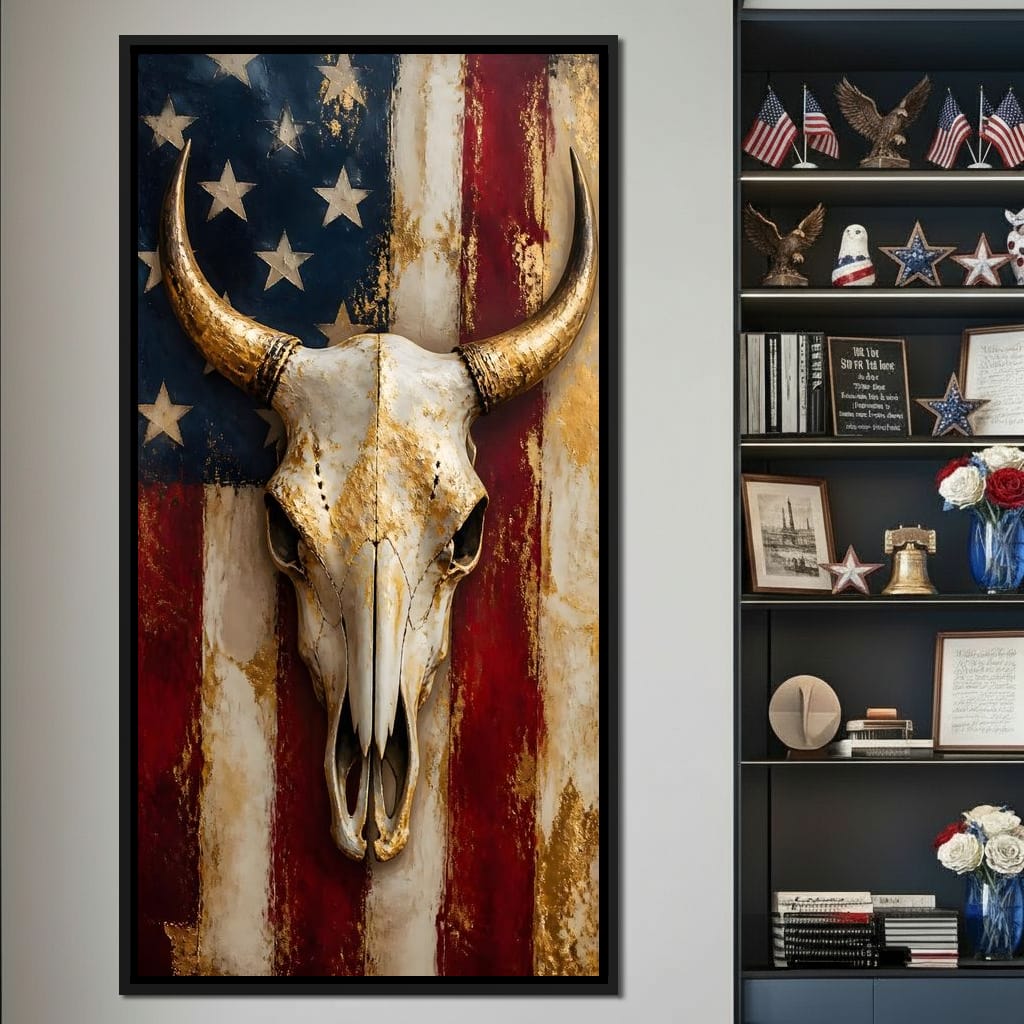 Gilded Horns Of The Republic Canvas Wall Art