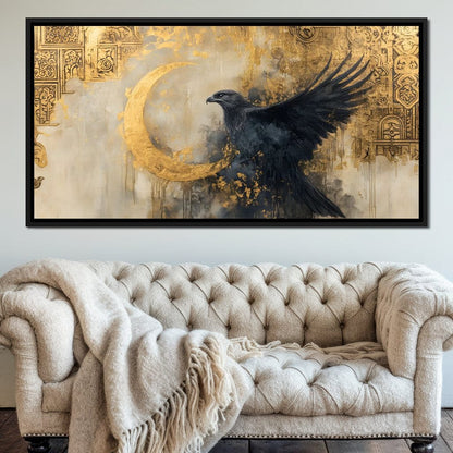 Golden Flight of Midnight Canvas Wall Art