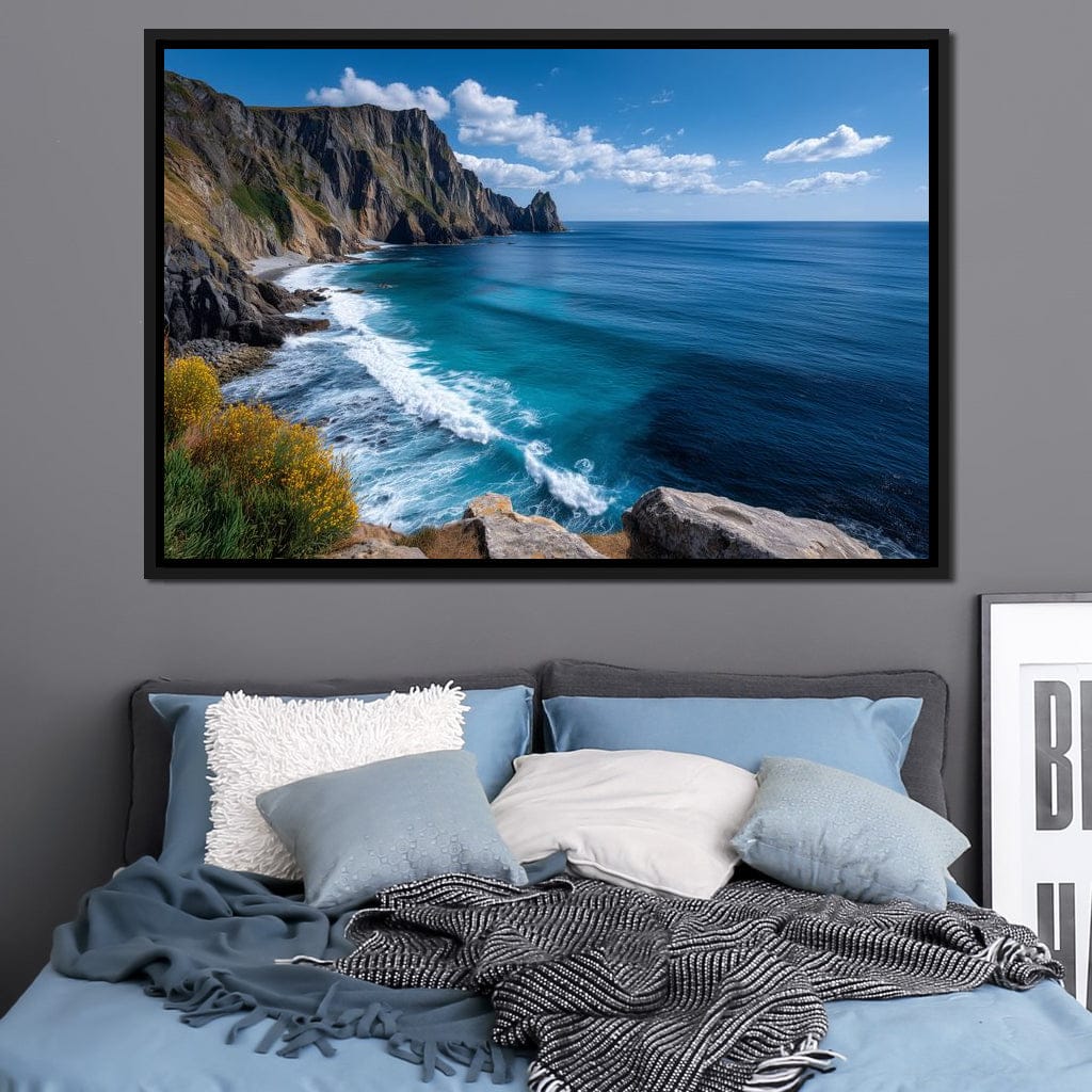 Majestic Coastal Cliffs View Canvas Wall Art