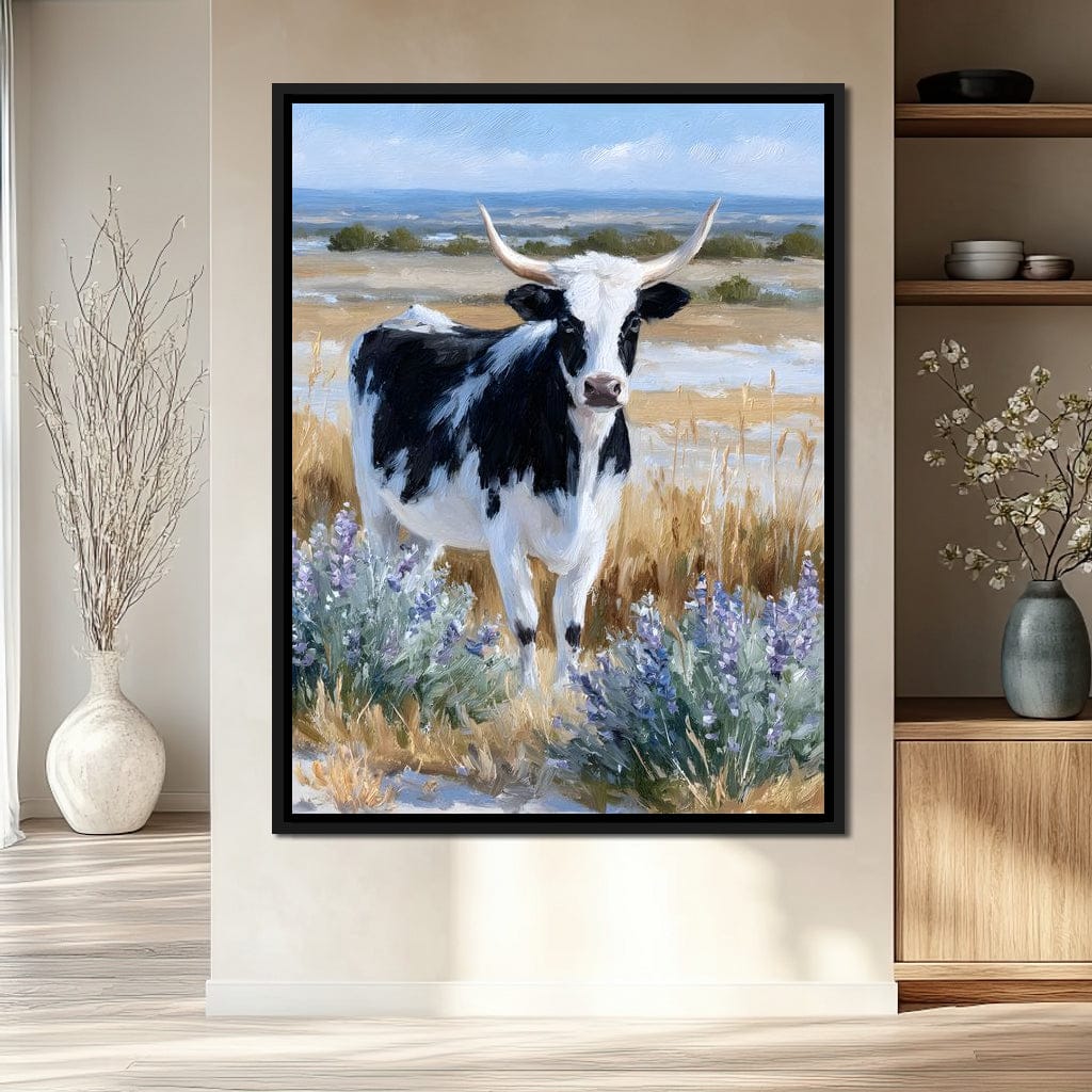 Longhorn Meadow Wildflowers Canvas Wall Art