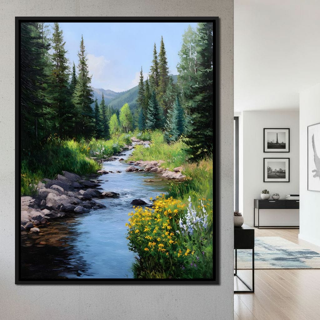 Alpine Creek Wildflower Trail Canvas Wall Art