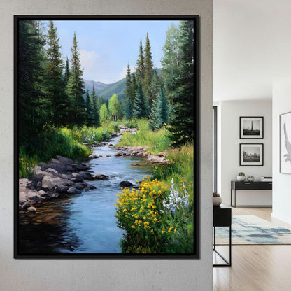 Alpine Creek Wildflower Trail Canvas Wall Art