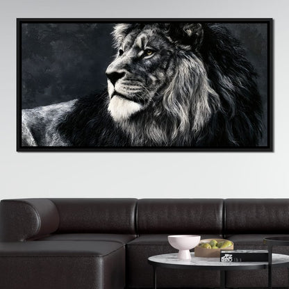 Somber Lion Canvas Wall Art
