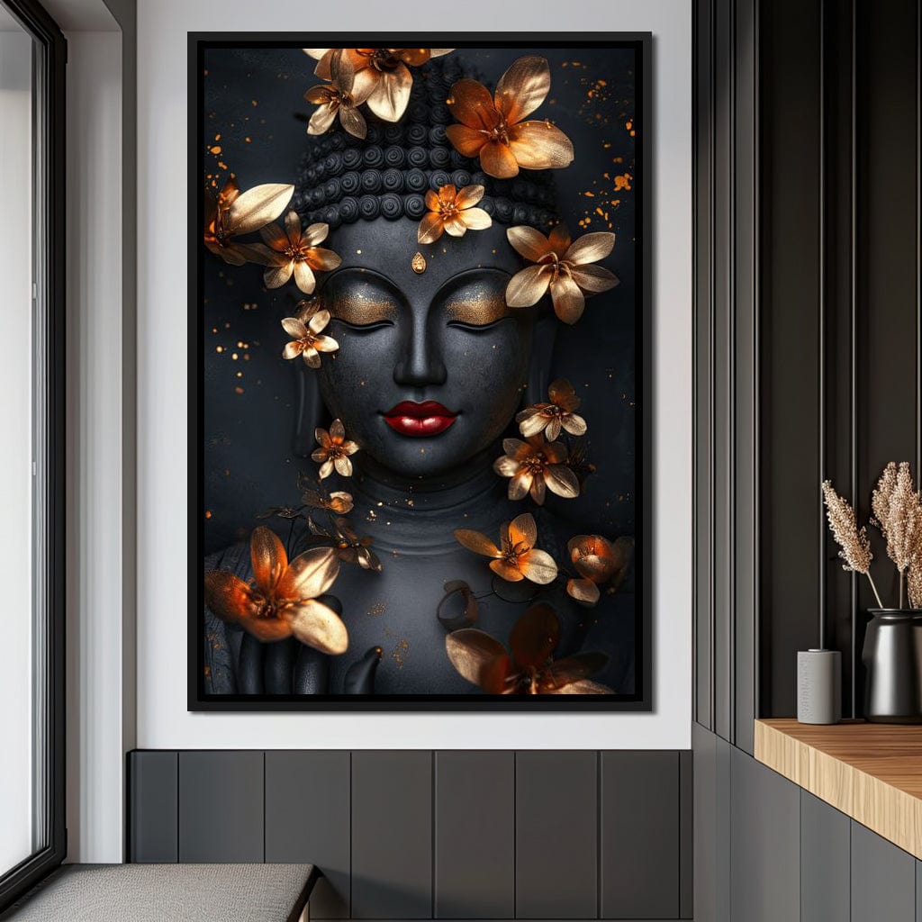 Radiant Floral Buddha Tranquility Canvas Wall Art