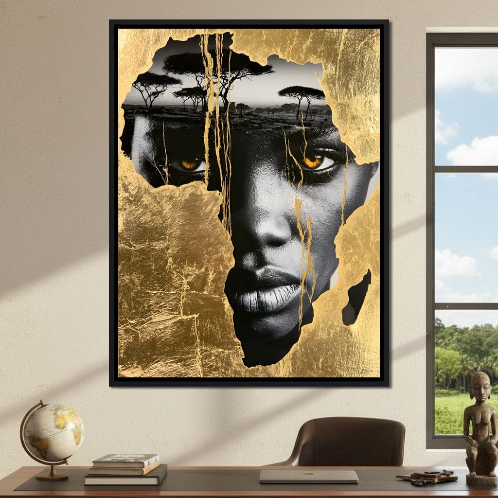 Ancestral Roots Emerging From Gilded Soil Canvas Wall Art