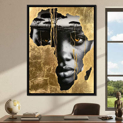 Ancestral Roots Emerging From Gilded Soil Canvas Wall Art