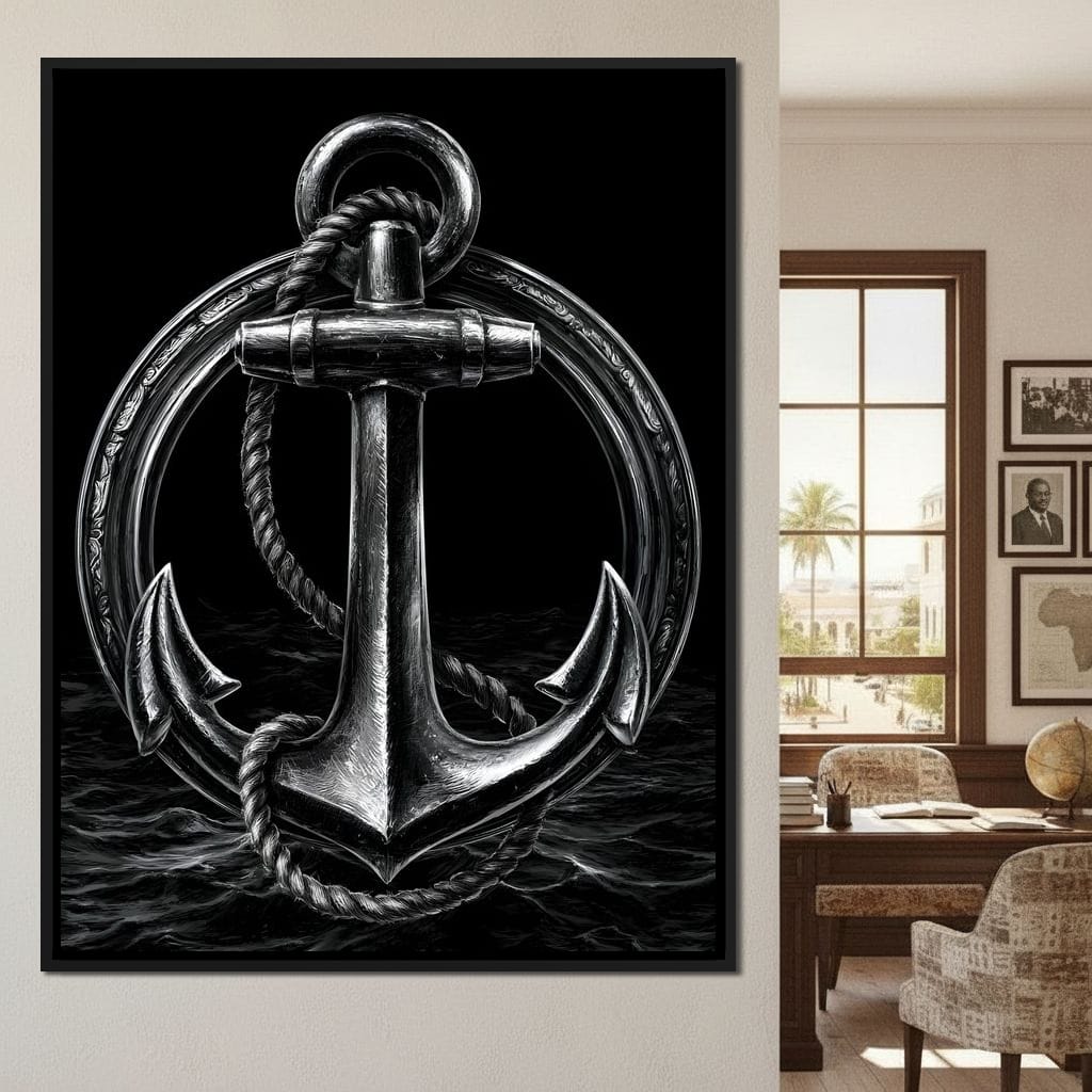 Weight of the Restless Anchor Canvas Wall Art
