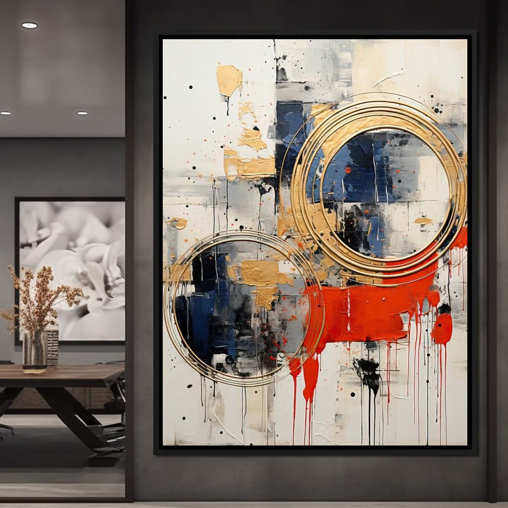 Golden Royal Geometric Harmony 04 Canvas Wall Art