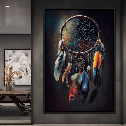 Dreamcatcher & Feathers Canvas Wall Art