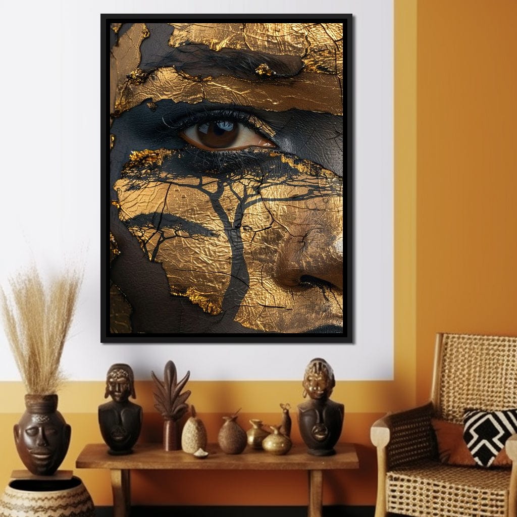Golden Gaze Jungle Canvas Wall Art