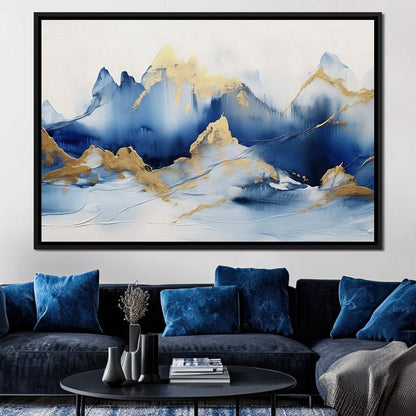 Golden Sapphire Alpine Peaks Canvas Wall Art