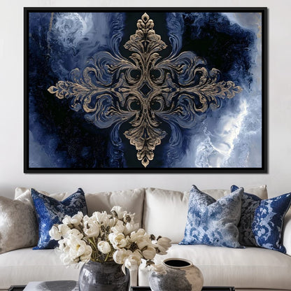 Gilded Blue Reverie Canvas Wall Art