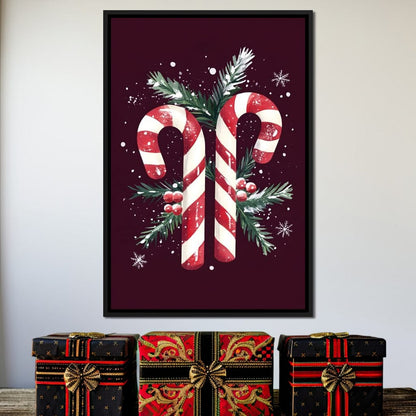 Candy Cane Christmas Treat Canvas Wall Art