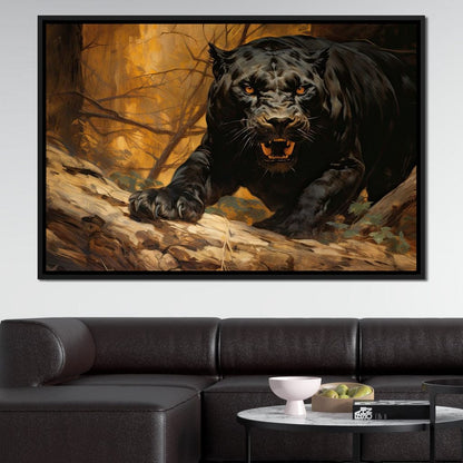Forest Panther Canvas Wall Art
