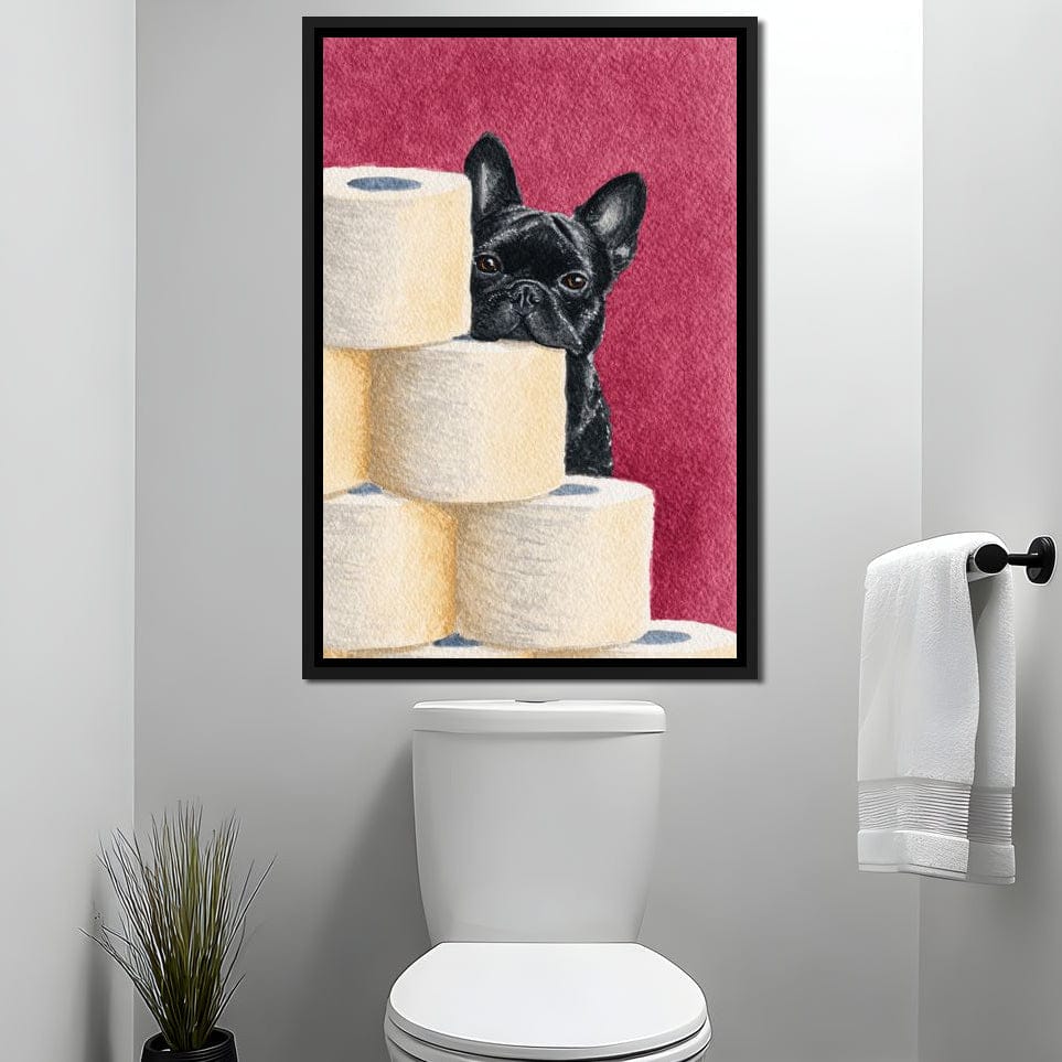 French Bulldog Peekaboo Rolls Canvas Wall Art