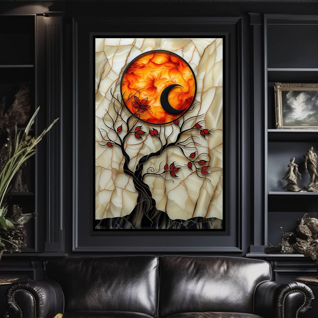 Solar Flare Through Leaves Canvas Wall Art