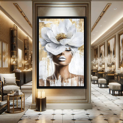 Petals of Golden Elegance Canvas Wall Art