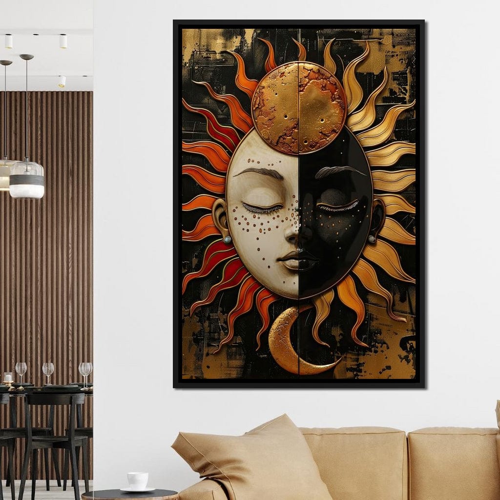 Solar Lunar Symbiosis Canvas Wall Art