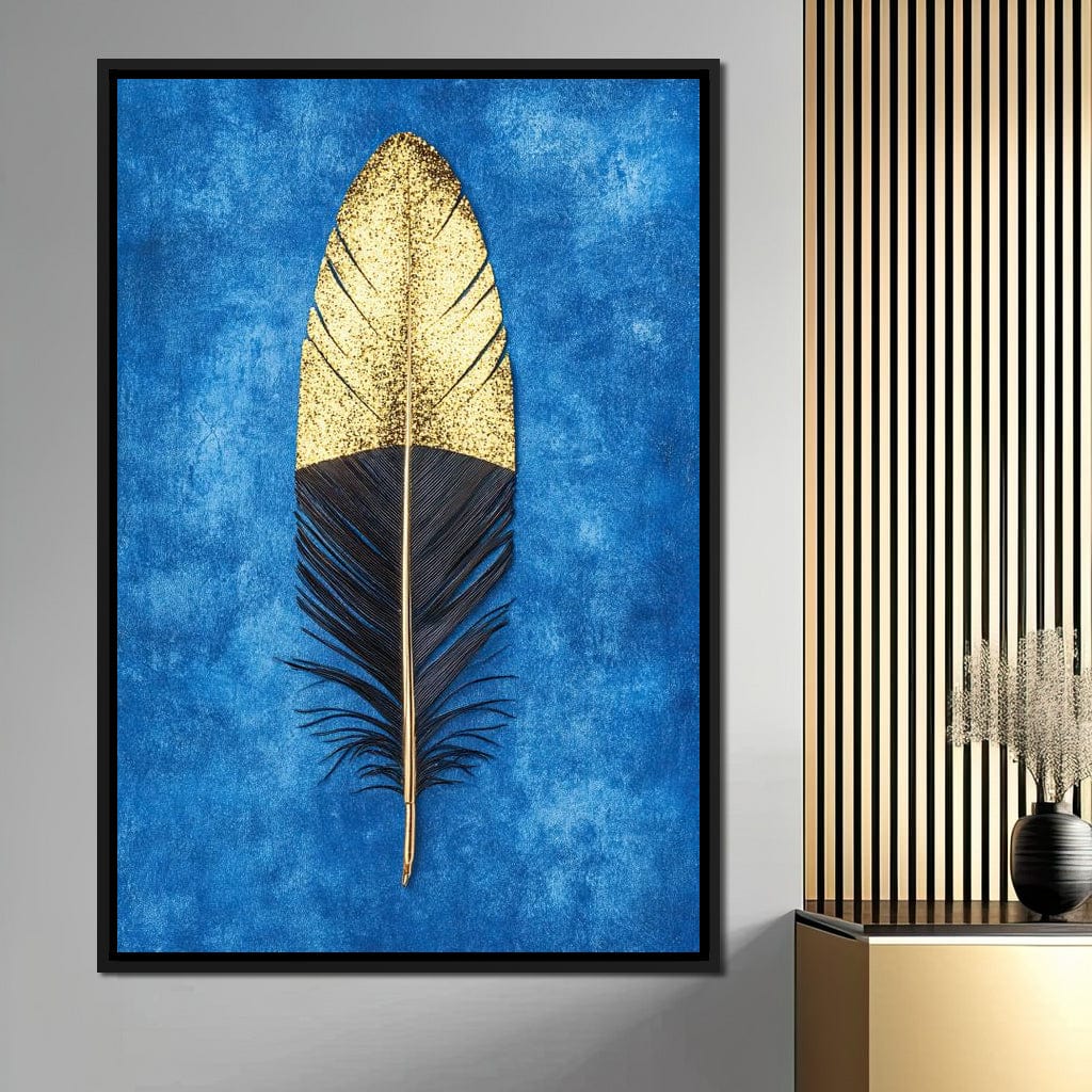 Golden Plume Harmony Canvas Wall Art