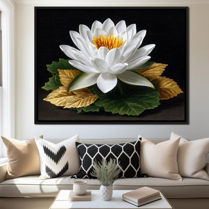 Radiant Lotus Elegance Canvas Wall Art