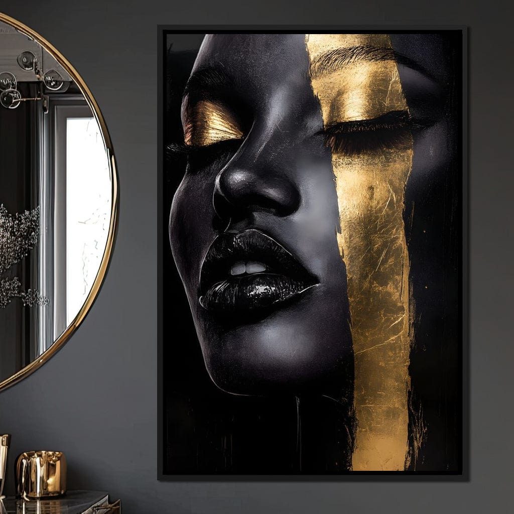 Golden Elegance Unveiled Canvas Wall Art