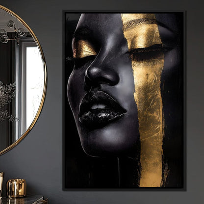 Golden Elegance Unveiled Canvas Wall Art