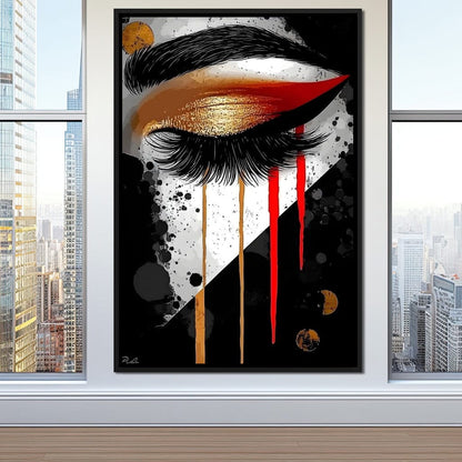 Golden Gaze Elegance Canvas Wall Art