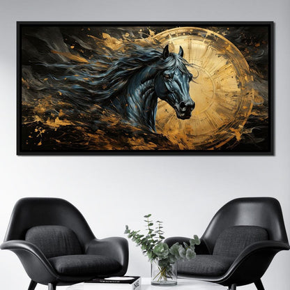 Astral Equine Eclipse Canvas Wall Art