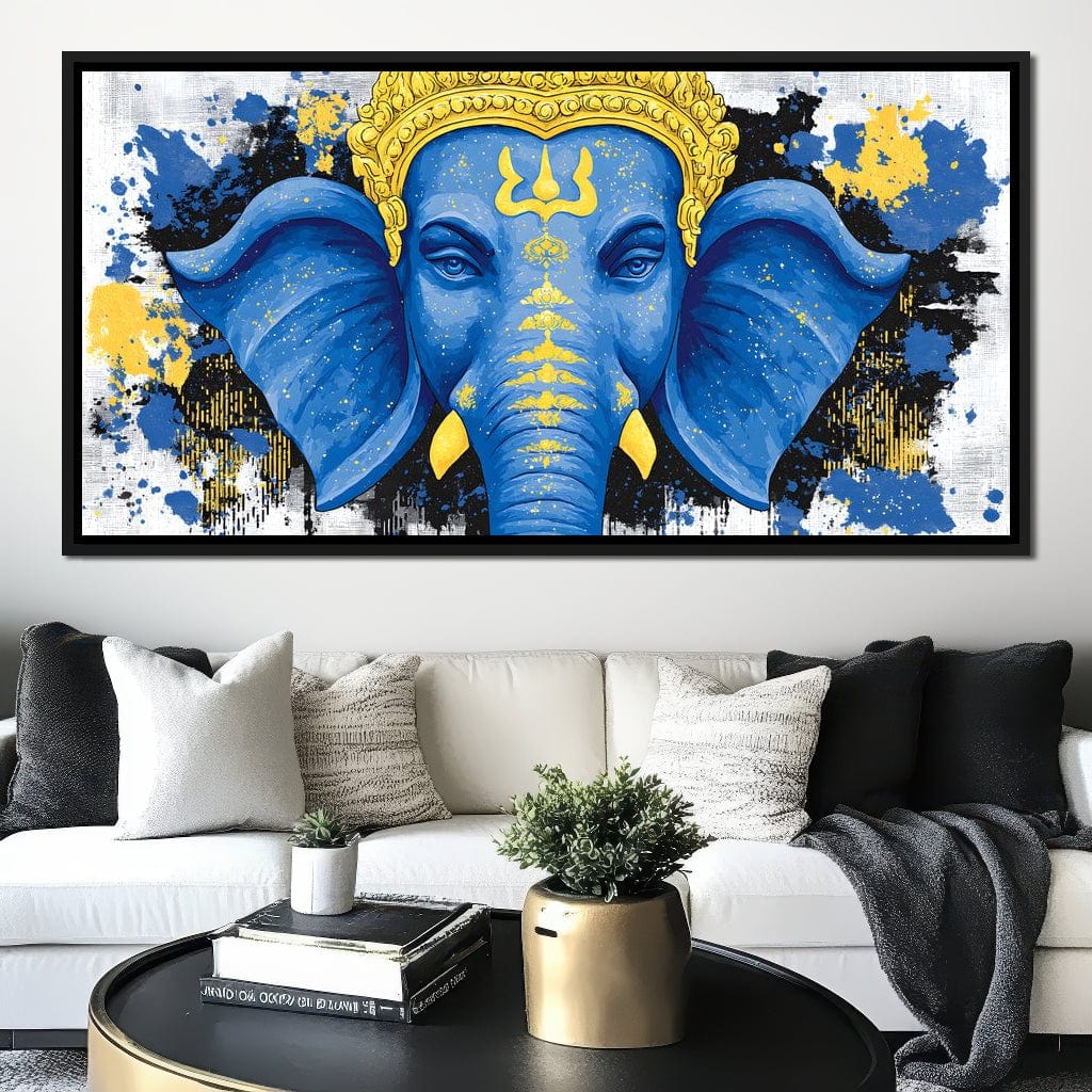 Ganesha Golden Majestic Tranquility Canvas Wall Art